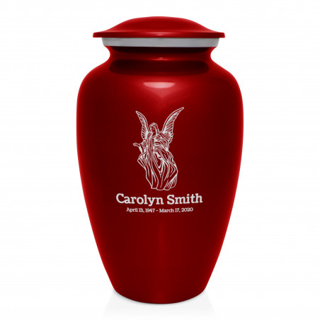 Angel Cremation Urn - Ruby Red