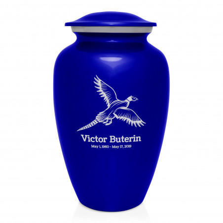 Pheasant Cremation Urn - Midnight Blue