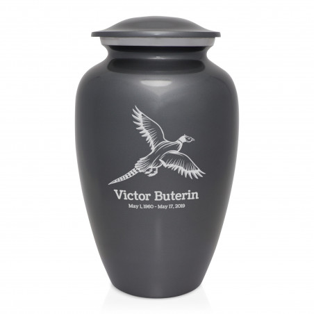Pheasant Cremation Urn - Gunmetal Gray