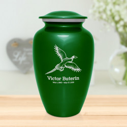 Pheasant Cremation Urn - Shamrock Green