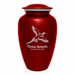 Pheasant Cremation Urn - Ruby Red