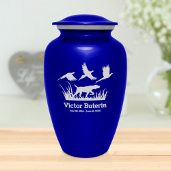 Hunting Dog Cremation Urn - Midnight Blue