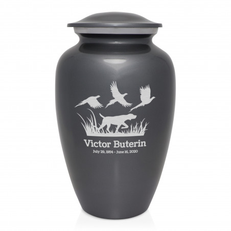 Hunting Dog Cremation Urn - Gunmetal Gray