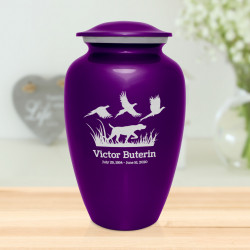 Hunting Dog Cremation Urn - Purple Luster