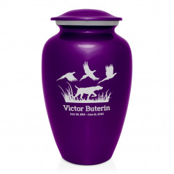 Hunting Dog Cremation Urn - Purple Luster
