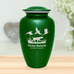 Hunting Dog Cremation Urn - Shamrock Green