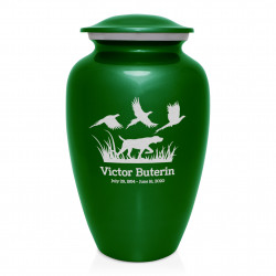 Hunting Dog Cremation Urn - Shamrock Green