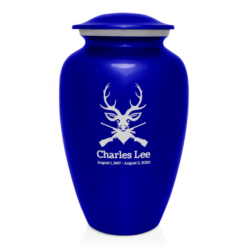 Deer Hunter Cremation Urn - Midnight Blue