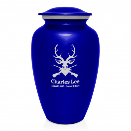 Deer Hunter Cremation Urn - Midnight Blue