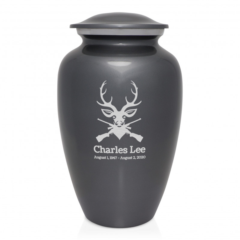 Deer Hunter Cremation Urn - Gunmetal Gray