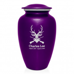 Deer Hunter Cremation Urn - Purple Luster
