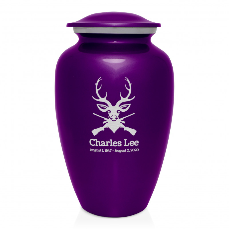 Deer Hunter Cremation Urn - Purple Luster