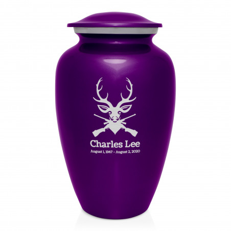 Deer Hunter Cremation Urn - Purple Luster