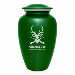 Deer Hunter Cremation Urn - Shamrock Green
