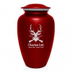 Deer Hunter Cremation Urn - Ruby Red