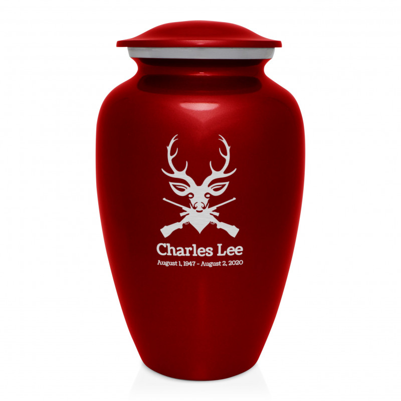 Deer Hunter Cremation Urn - Ruby Red