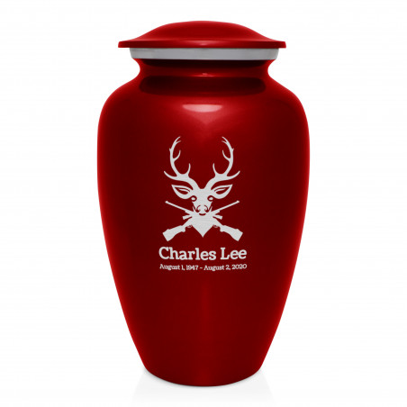 Deer Hunter Cremation Urn - Ruby Red