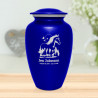 Horse Landscape Cremation Urn - Midnight Blue