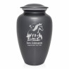 Horse Landscape Cremation Urn - Gunmetal Gray