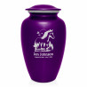 Horse Landscape Cremation Urn - Purple Luster