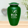 Horse Landscape Cremation Urn - Shamrock Green
