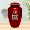 Horse Landscape Cremation Urn - Ruby Red