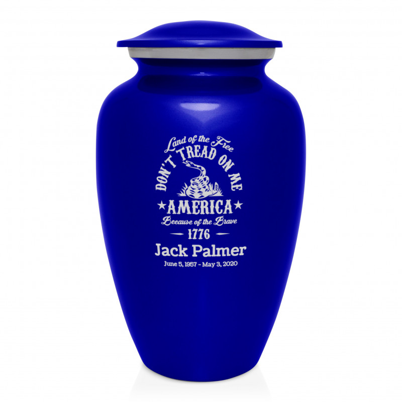 Don't Tread On Me Cremation Urn - Midnight Blue