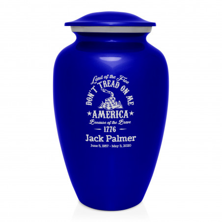 Don't Tread On Me Cremation Urn - Midnight Blue