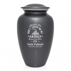 Don't Tread On Me Cremation Urn - Gunmetal Gray