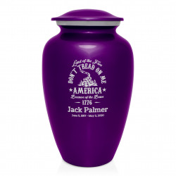 Don't Tread On Me Cremation Urn - Purple Luster