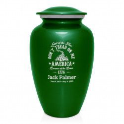 Don't Tread On Me Cremation Urn - Shamrock Green