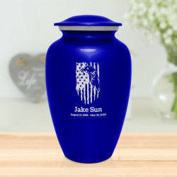 Patriotic Eagle Cremation Urn - Midnight Blue