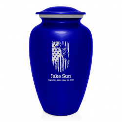 Patriotic Eagle Cremation Urn - Midnight Blue
