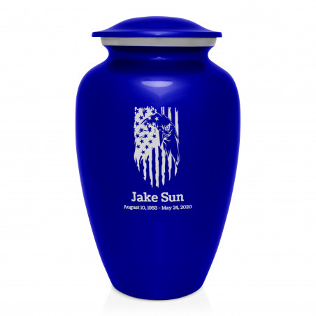 Patriotic Eagle Cremation Urn - Midnight Blue