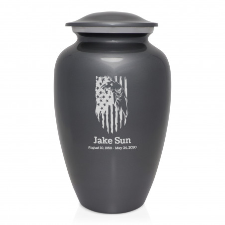 Patriotic Eagle Cremation Urn - Gunmetal Gray