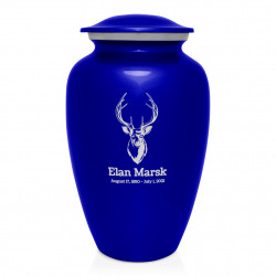 Deer Bust Cremation Urn - Midnight Blue