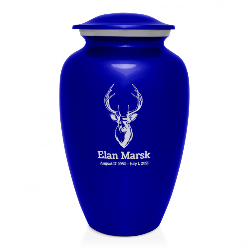 Deer Bust Cremation Urn - Midnight Blue