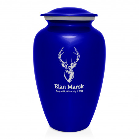 Deer Bust Cremation Urn - Midnight Blue