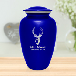 Deer Bust Cremation Urn - Midnight Blue