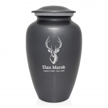 Deer Bust Cremation Urn - Gunmetal Gray
