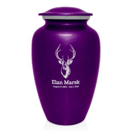 Deer Bust Cremation Urn - Purple Luster