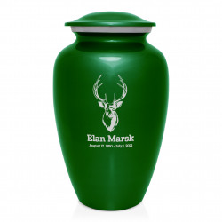 Deer Bust Cremation Urn - Shamrock Green