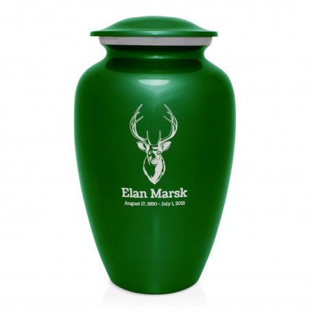 Deer Bust Cremation Urn - Shamrock Green