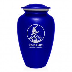 Snowboard Cremation Urn - Midnight Blue