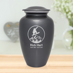 Snowboard Cremation Urn - Gunmetal Gray