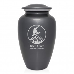 Snowboard Cremation Urn - Gunmetal Gray
