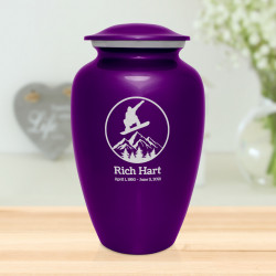 Snowboard Cremation Urn - Purple Luster