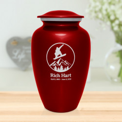 Snowboard Cremation Urn - Ruby Red