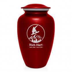 Snowboard Cremation Urn - Ruby Red