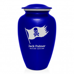 Pirate Flag Cremation Urn - Midnight Blue